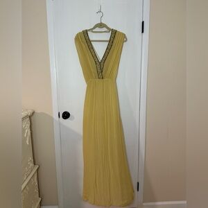 Zara ZW Collection Yellow Maxi Dress with beading